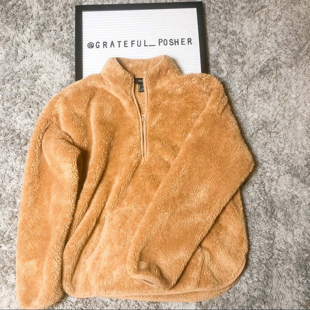 Forever 21 Sherpa Quarter Zip